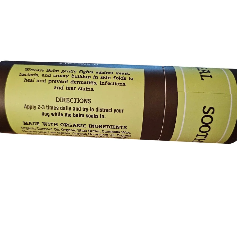 Natural Dog Company Wrinkle Balm 2oz Stick Tear Stains and Skin Folds Organic